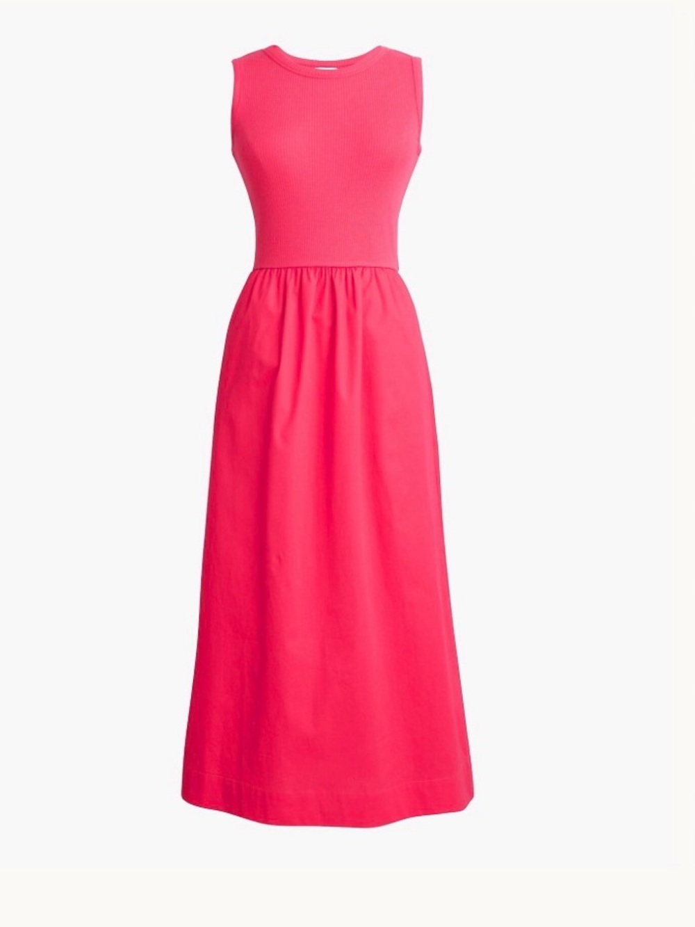 J Crew Bright Rose Ribbed-knit mixy dress Size XL